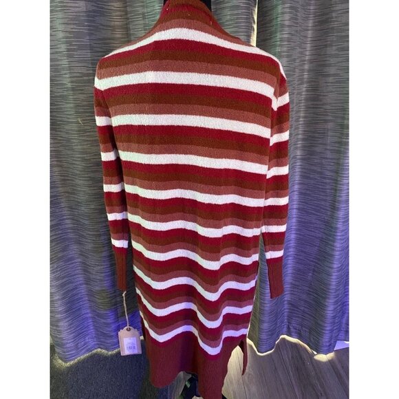 TRUE CRAFT Cardigan Bold Stripe Rust XS NWT MSRP $40 - Picture 4 of 6